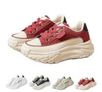 Avelya Orthopedic Heightening Shoes, 1.8" Height Increase Platform Walking Sneakers, Lightweight, Comfortable & Anti-Slip (Red,5)