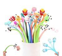 Avemest 30-Piece Original Gel Pen Set, Kawaii Gel Pens Animals, Ballpoint Pen for Children with Colourful Cartoon Design, Shake Children's Birthday Party Bag Set, Small Gifts for Children