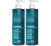 Avène Cleanance Cleansing Gel 400ml, Cleanser for Blemish-Prone Skin, Oily Skin Wash, Mattifying Cleanser, Gentle Gel (Pack of 2)