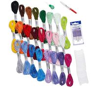 Avenfair Embroidery Threads 24 Skeins per Pack, Multi Color Embroidery Floss, Cross Stitch Threads, Friendship Bracelet Threads, with Free Needles, Floss Bobbins (24 Colors)
