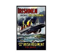 Avenge The Lusitania Irish Regiment World War II Poster Canvas Poster Bedroom Decor Sports Landscape Office Room Decor Gift Unframe-style 20x30inch(50x75cm)