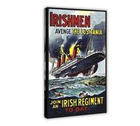 Avenge The Lusitania Irish Regiment World War II Poster Canvas Poster Bedroom Decor Sports Landscape Office Room Decor Gift Frame-style 08x12inch(20x30cm)