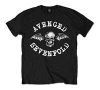 Avenged Sevenfold Men's Classic Deathbat Short Sleeve T-Shirt, Black, Large