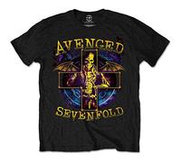 Avenged Sevenfold Men's Stellar Short Sleeve T-Shirt, Black, X-Large
