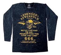 Avenged Sevenfold T Shirt Sieze The Day Logo Official Dip Dye Black Long Sleeve L