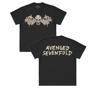 Avenged Sevenfold Unisex-Adult Official Merch Winged Skull Short Sleeve Shirt, Black, Medium