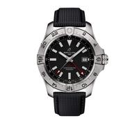 Avenger Automatic GMT 44mm Mens Watch Black Leather