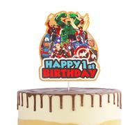 Avenger Hero Cake Topper for Boys, Kids 1st Birthday Cake Decorations, Marvel Cartoon Theme Cupcake Topper, Spider Hero Happy Birthday Cake Toppers for Kids, Boy, Party Cake Decor