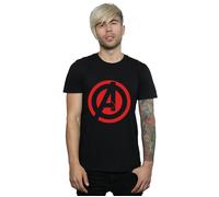 Avengers Assemble Men's Solid Logo Cotton T-Shirt in Black | Size: Medium Avengers Assemble Black M
