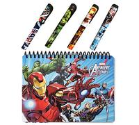 Avengers Autograph Book for Universal Studios and 4 Superhero Pens- Marvel Avengers Spiral Notebook, Hard Back, Iron Man, Captain America, Thor, Hulk and Black Widow Accessories