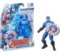 Marvel Avengers Mech Strike 15-cm-scale Action Figure Toy Captain America and Battle Accessory, for Children Aged 4 and Up F1664
