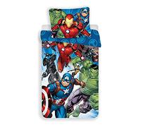 Avengers Blue Single Duvet Cover 140x200 Official Marvel Cotton