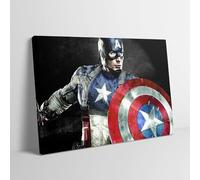 Avengers Captain America 023 Stretched Canvas Modern Wall Art Picture Print Movie Fans Home Office Hotel Decoration Multiple sizes Ready to Hang (36x24inch / 91x61cm)