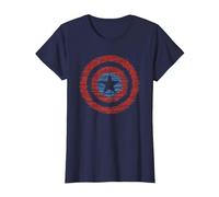 Avengers Captain America 75th Super Soldier T-Shirt, Women, Navy Blue, X-Small