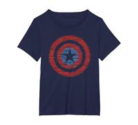 Avengers Captain America 75th Super Soldier T-Shirt, Women's Plus, Navy Blue, 4X