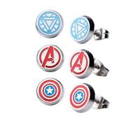 Avengers Captain America and Iron Man Stud Earring 3-pack