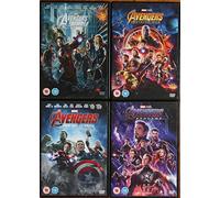 AVENGERS COMPLETE DVD COLLECTION 1. Avengers Assemble 2. Age of Ultron 3. Infinity War 4. Endgame