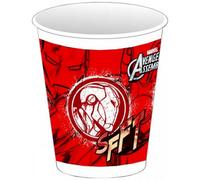 Avengers Emble Plastic Iron Man 200Ml Party Cup (Pack Of 8) Red (One Size)