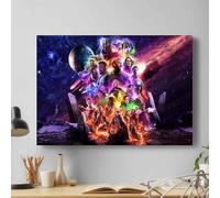 Avengers Endgame Black Widow Thor Captain America Bruce Banner Thanos Poster Picture Print Canvas Wall Art (46cm X 31cm)