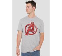 Avengers Endgame Cracked T Shirt, Athletic Heather In Grey Grey