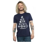 Avengers Endgame Pyramid Icons T-Shirt Marvel Navy XL