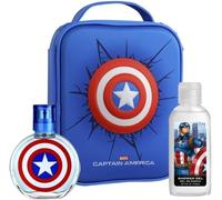 Marvel Captain America Kids Gift Set Includes Eau de Toilette Spray, Shower Gel & Zip Case, Natural & Vegan, Dermatologically Tested Gift Set, Perfect for Boys & Girls
