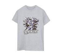 Avengers Women's Group Shot Boyfriend T-Shirt in Grey | Size: 3XL Avengers Grey 3XL