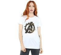 Avengers Infinity War Women's Logo Cotton Boyfriend T-Shirt in White | Size: 3XL Avengers Infinity War White 3XL