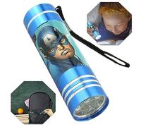 Avengers Kids Torch 8.7cm, Super Bright 9 LED Pocket Torch, Kids Night Light Torch for Travel Camping Hiking Christmas, Summer Gift for Boys 3+Y (Blue)