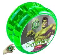 Avengers Light Up Green Yo-Yo for Kids - Hulk Style Responsive Yoyo 5.5cm with LED Lights, Durable Plastic Trick YoYo with String, Beginner Friendly Spinning Toy Gift for Boys & Girls