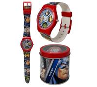 Avengers Marvel Kids Wrist Watch Analogue Watch with Adjustable Strap in Tin Box