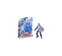 Avengers Marvel Mech Strike 15-cm-scale Action Figure Toy Captain America and Battle Accessory, for Children Aged 4 and Up F1664