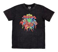 Avengers Men's Stone Wash T-Shirt in Black | Size: 2XL Avengers Black 2XL
