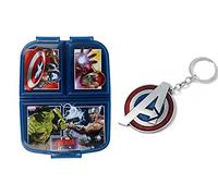 Avengers Reusable Sandwich Lunch Box 3 Multi Compartment Kids Children School Includes Avengers Keychain (Avengers 1)