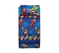 Avengers Single Bed Sheet Set, Disney Single Bed Set, Top Sheet, Fitted Sheet, Pillowcase, Blue, Marvel, Disney, 100% Cotton, Official Product