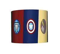 Avengers Symbols ~ Ceiling LAMPSHADE ~ 10" Drum ~ Boys LAMP Bedroom Shade