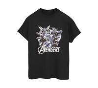 Avengers Women's Group Boyfriend T-Shirt in Black | Size: Small Avengers Black S