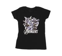 Avengers Women's Group Cotton T-Shirt in Black | Size: 2XL Avengers Black 2XL