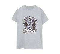 Avengers Women's Group Shot Boyfriend T-Shirt in Grey | Size: 4XL Avengers Grey 4XL