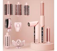 AVENHO 9 in 1 Negative Ionic Folding Hot Air Drying Brush and Wrap Air Combing Brush Set, 110K RPM High Speed for Curling Straightening Quick Dry Styling Tool