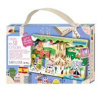 Avenir 6305081 3D City Craft Set, Barcelona, City Miniature Puzzle, DIY Wooden Puzzle, Decorative Gift for Adults and Children from 6 Years