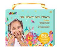 Avenir 6308207 Creative Set Nail Stickers & Tattoos Flowers Temporary Stickers for Children Aged 3+