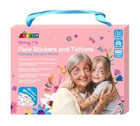 Avenir Fantasy Garden Face Stickers & Tattoos Set - 110+ Pieces - Ages 3+ | Peel-and-stick, water-apply designs; skin-safe, cosmetically tested; family fun for kids & adults