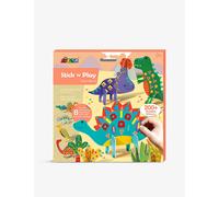 Avenir | Stick N Play Dino World | Sticker Book for Kids | Dinosaur Shaped Cards and Re-usable Stickers