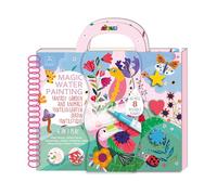 Avenir Magic Water Painting Fantasy Garden, 4-in-1 Activity Book, DIY Creative Set with Colouring Pictures, Stamps, Stencils and Puzzle Games, for Boys and Girls from 3 Years