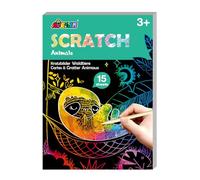 Avenir Mini Scratch Book, Animal Theme, 15 Pages of Creative Scratch Art. A Fun DIY Creative Activity Book. for Ages 3+
