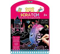 Avenir Pictures 3-in-1 Colouring Pad Craft Kit Scratch Book Magical World