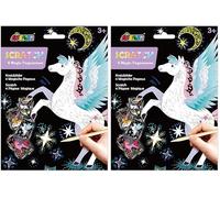 Avenir | Scratch 4 Magic Pegasuses | Scratch Art Kit for Kids Ages 3+ | Arts and Crafts | DIY Creative Activity Kit (Pack of 2)