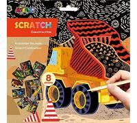 Avenir | Scratch Construction | Scratch Art Kit | Featuring Diggers and Construction Equipment | For Kids Ages 3+