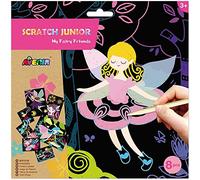 Avenir CH1676 Junior Friends Special Black Paper to Create Magical Fairy Designs | 8 foil Boards and Scratch Pen | Kids Ages 3+, Multi Colour